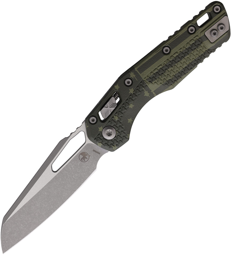 Microtech MSI Ram-Lok Pocket Knife Tri Grip Flag - MCT210T10APMODF