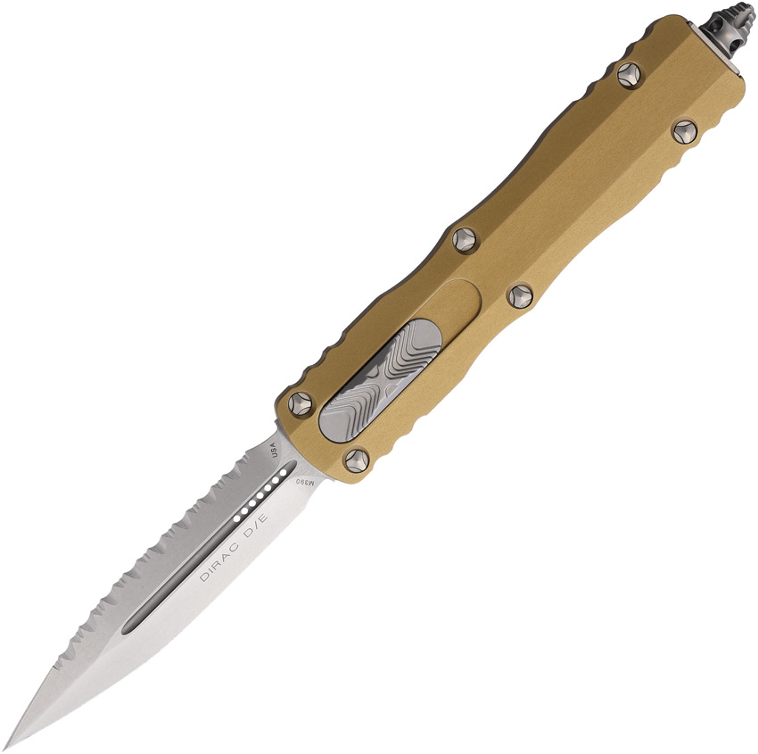 Microtech Automatic Pocket Knife Dirac D/E OTF Serrated Tan - MCT22512TA