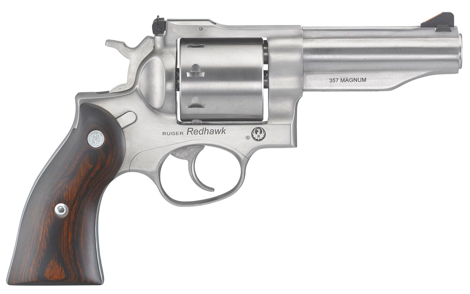 Ruger Redhawk *MA Compliant 357 Mag 4.20" Barrel 8rd Triple-Locking Cylinder, Satin Stainless Steel, Hardwood Grip, Transfer bar Safety