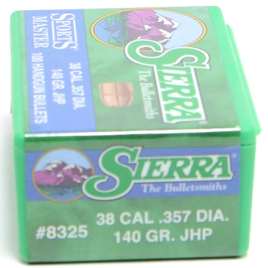 Sierra SportsMaster 8325 .38 Cal 140 gr Jacketed Hollow Point Bullets-100cnt