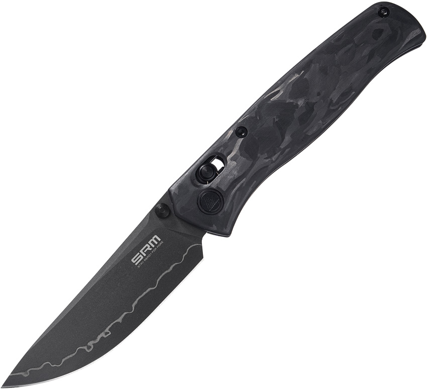 SRM Lockblade Pocket Knife Shred Carbon Fiber - SRM255LFB2