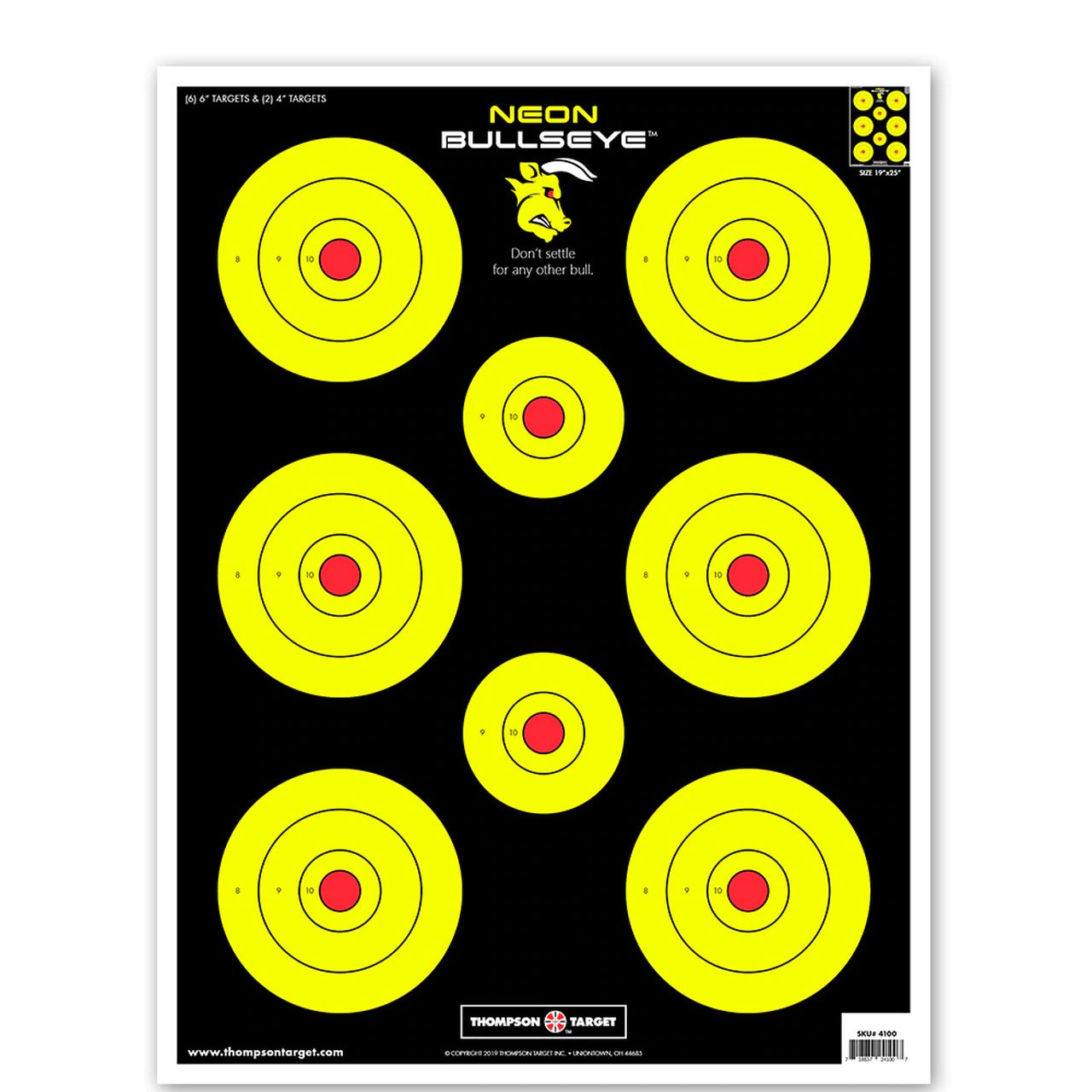Thompson Target Neon Bullseye Target 5 Pack