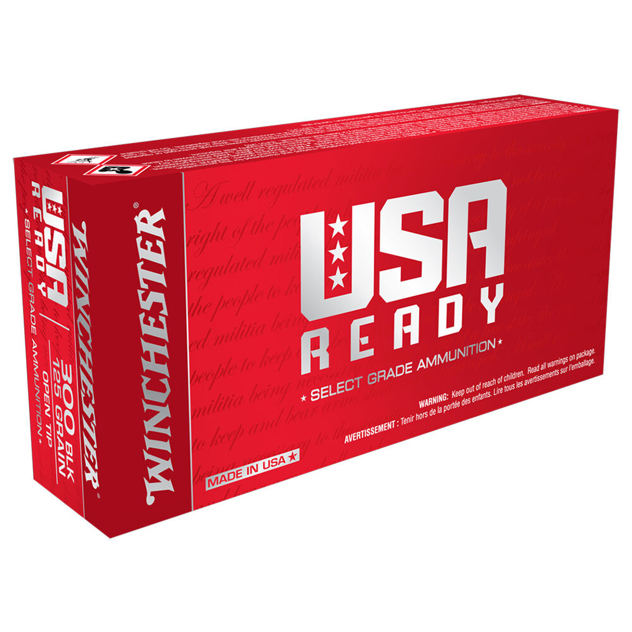 Winchester USA Ready 300 Blackout 125 Grain FMJ OT Rifle Ammo (20)