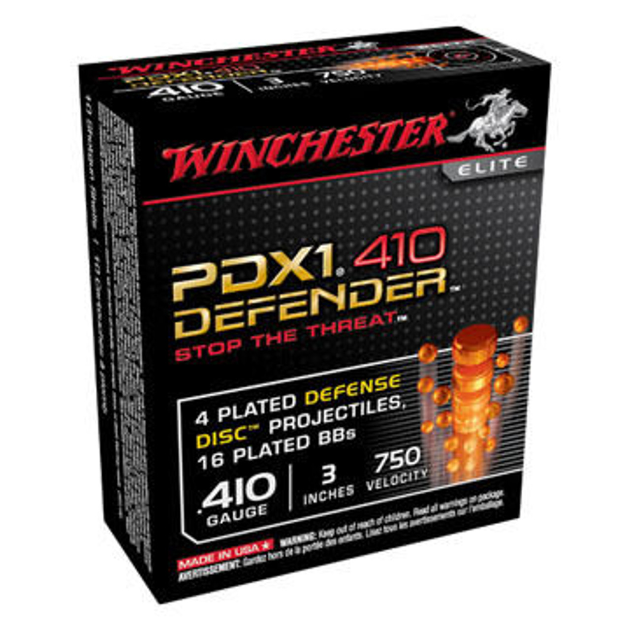 Winchester PDX1 Defender 410 GA 3" 4DD/16 BB Buckshot Ammo (10)