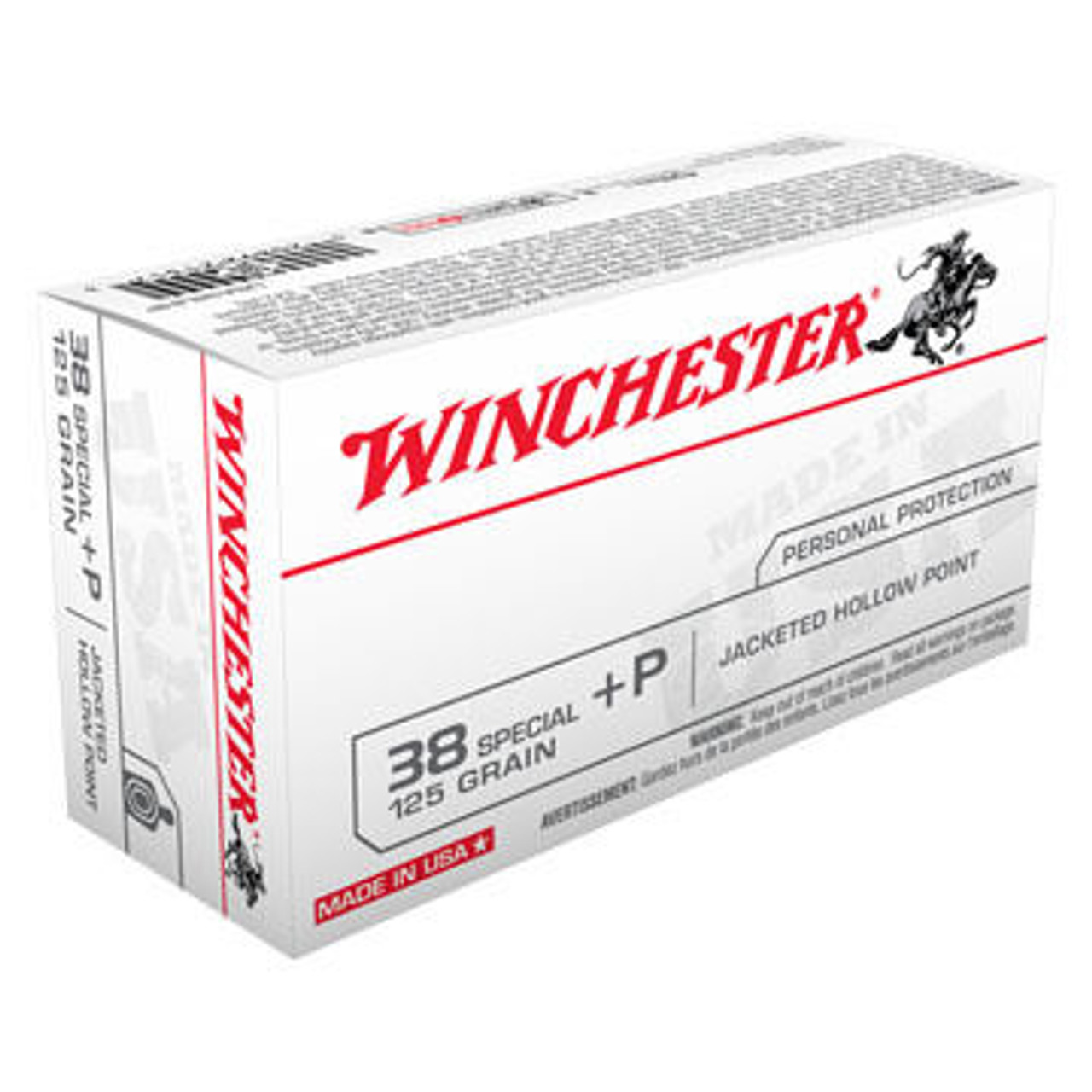 Winchester USA 38 Special +P 110 Grain JHP Handgun Ammo (50)