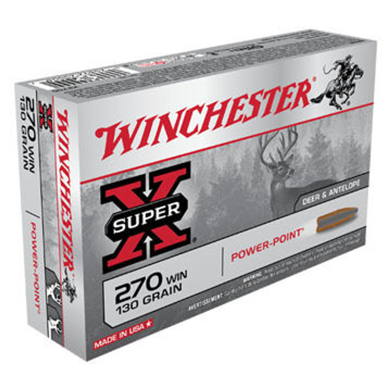 Winchester Super-X 270 Winchester 130 Grain Power-Point Rifle Ammo (20)