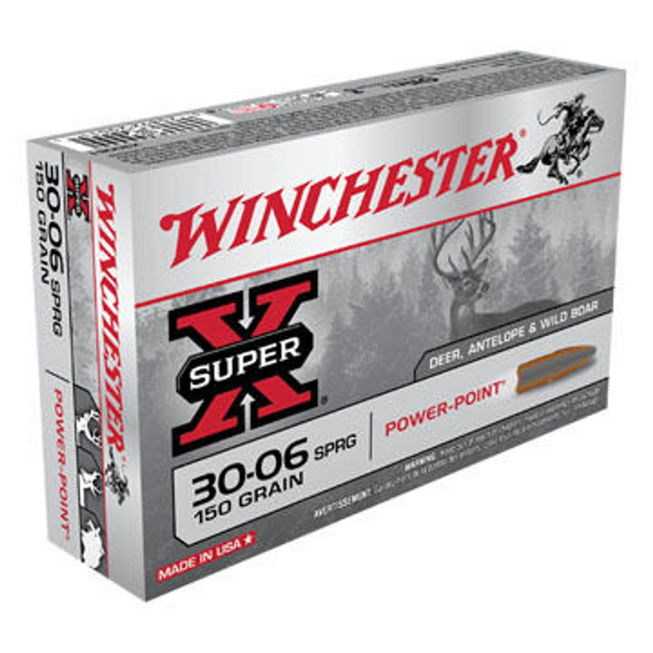 Winchester Super-X 30-06 Springfield 150 Grain Power-Point Rifle Ammo (20)