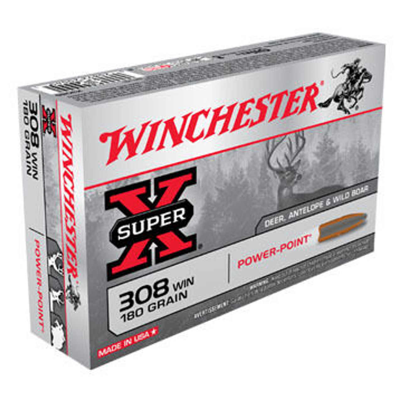 Winchester Super-X 308 Winchester 180 Grain Power-Point Rifle Ammo (20)