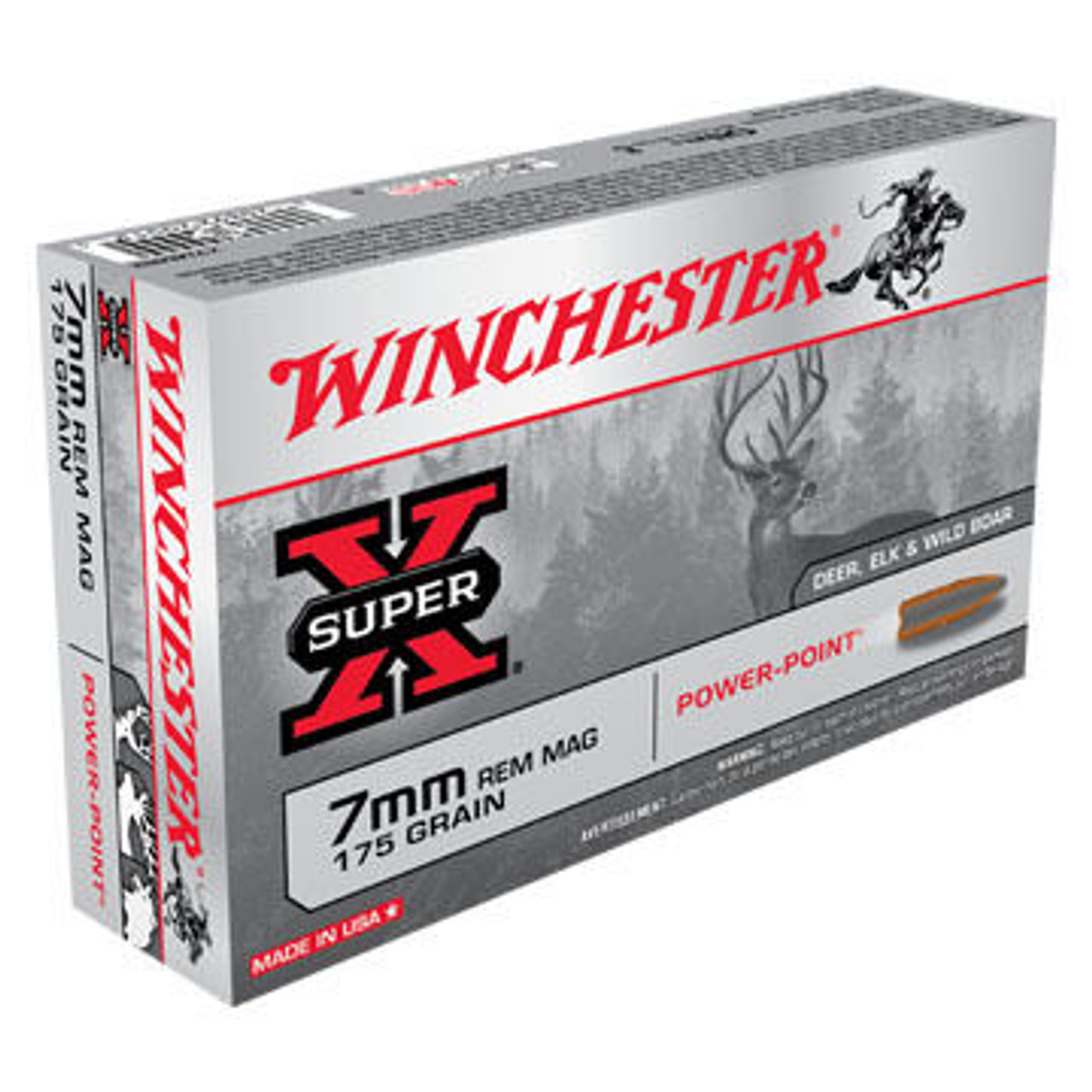 Winchester Super-X 7mm Remington Mag 175 Grain Power-Point Rifle Ammo (20)