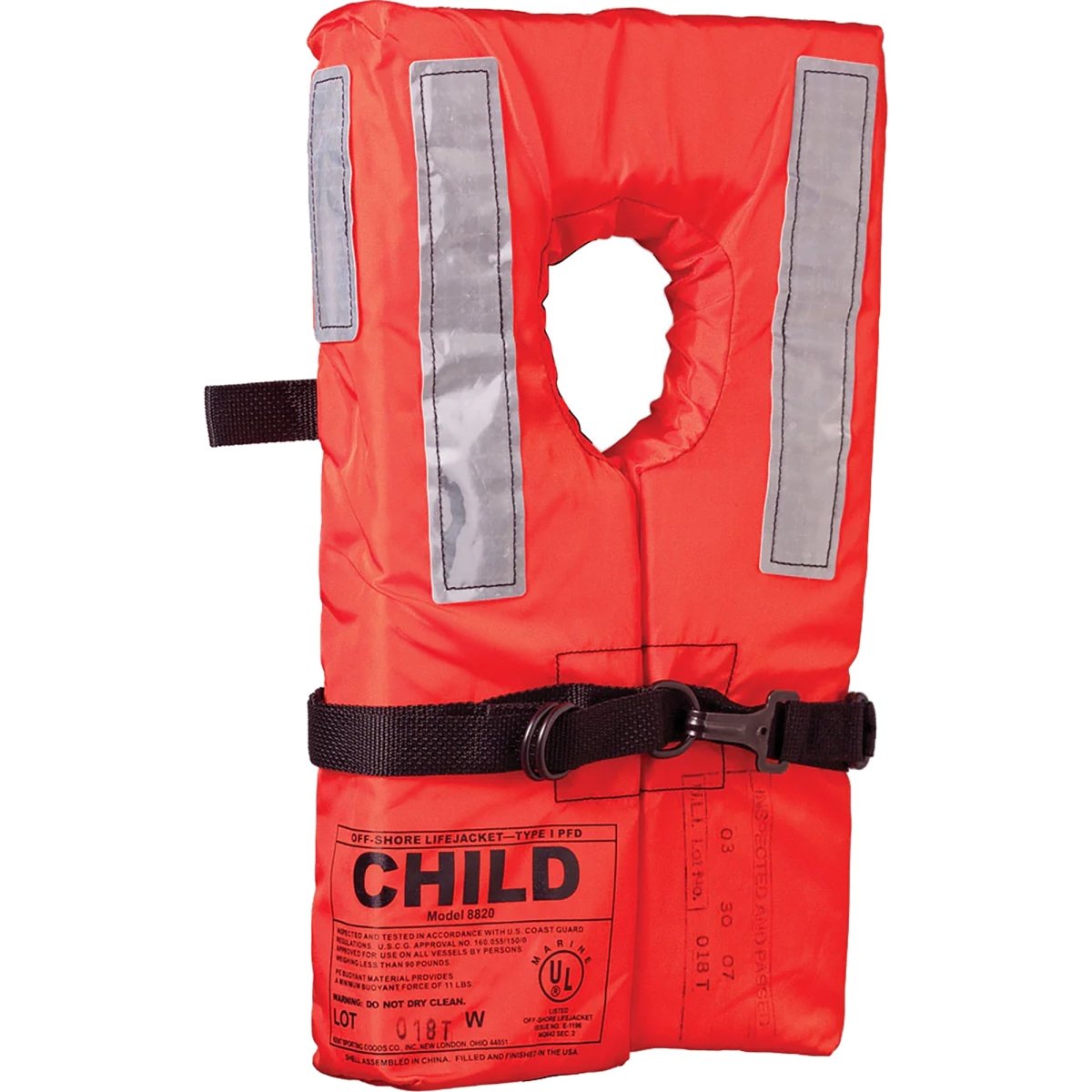 Kent Type I Collar Style Life Jacket - Child - Orange