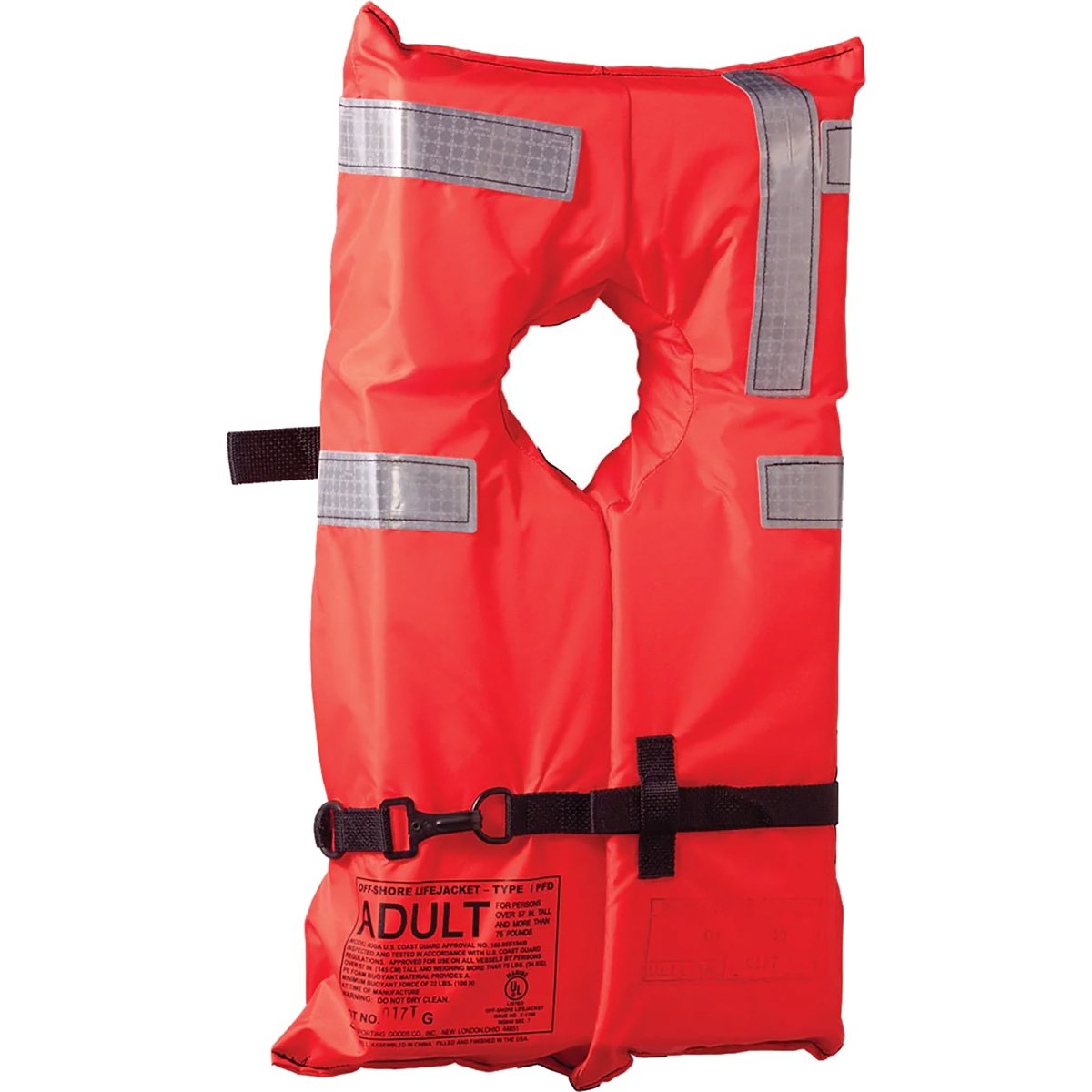 Kent Type I Collar Style Life Jacket - Adult Universal - Orange