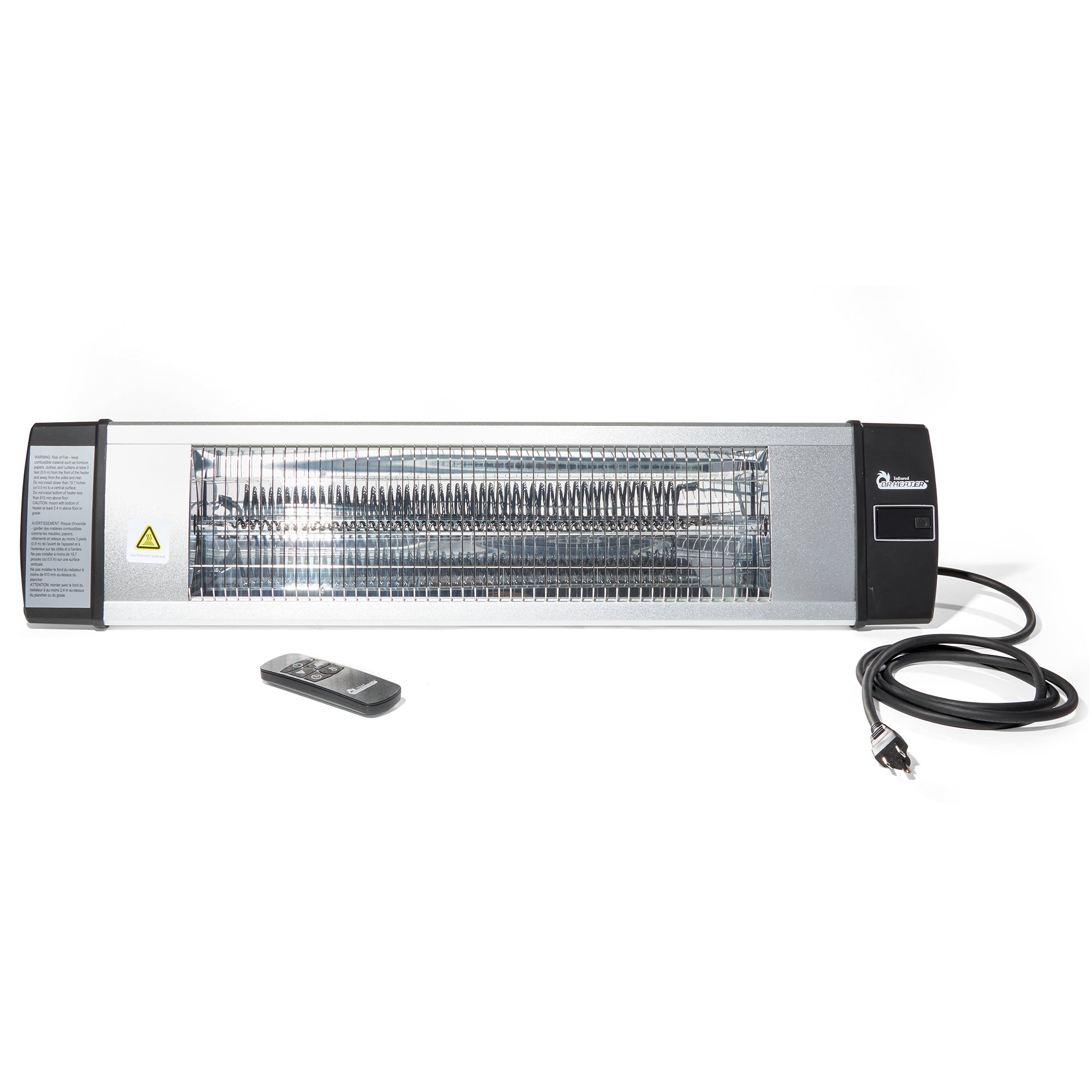 Dr. Infrared DR-238 1500W Infrared Indoor Outdoor Wall or Ceiling Heater, Silver