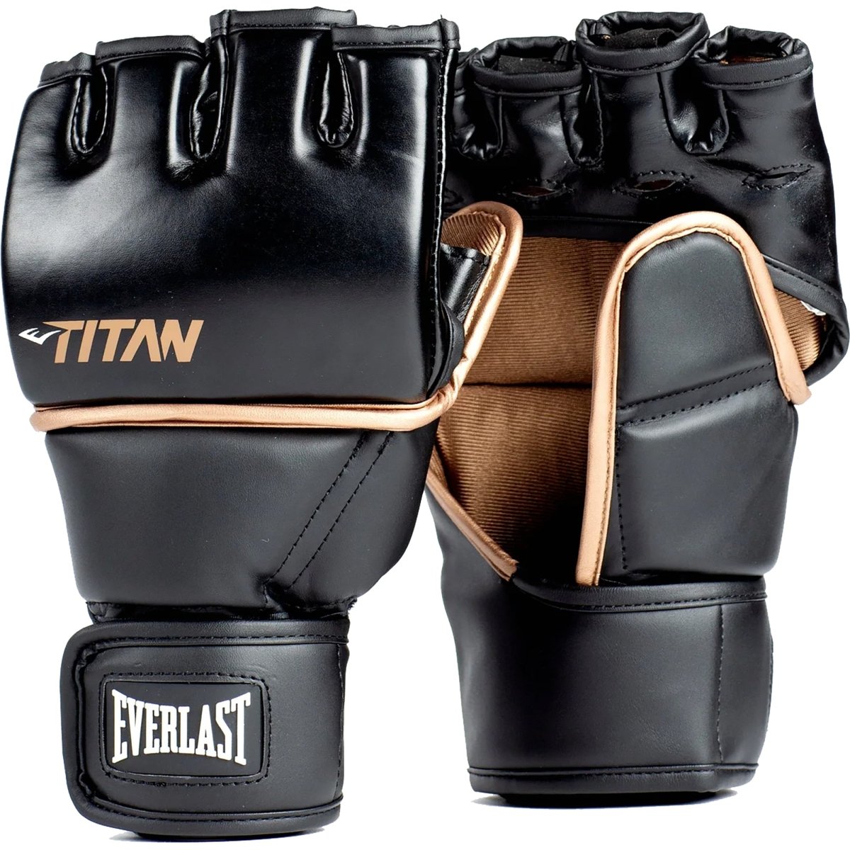 Everlast Titan MMA Hook and Loop Grappling Gloves - Black