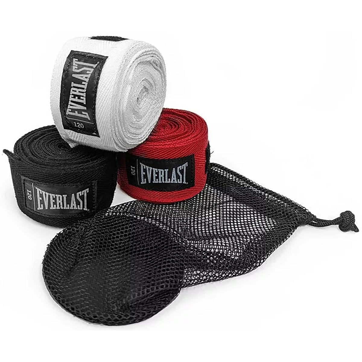 Everlast Core 120" Boxing and MMA Handwraps 3-Pack - Black/White/Red