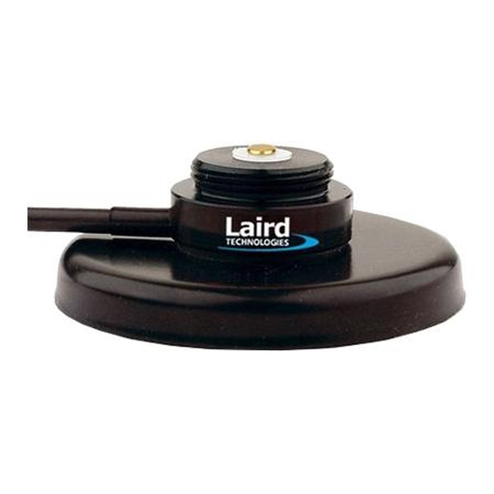 LAIRD GB8NS Black Chrome Plated Magnetic Mt with 12 Feet RG58A/U Cable and N Solder Connector.for Use with Antennas in the 0-1000 Mhz Range