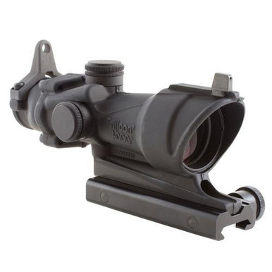 Trijicon ACOG 4x32mm Center Illumination Scope - Amber for M4A1 with Flat Top Adapter/Backup Iron Sights, Black