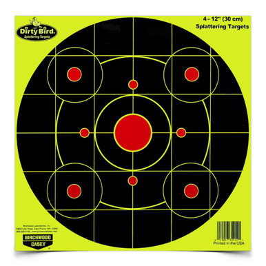 Birchwood Casey Dirty Bird Chartreuse Bull's-Eye - 12" (Per 25)
