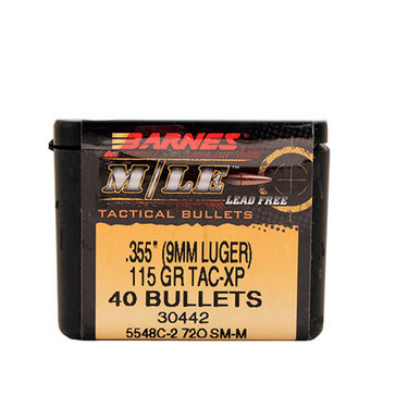 Barnes Bullets TAC-XP 9mm 115 gr Hollow Point Bullets -40cnt