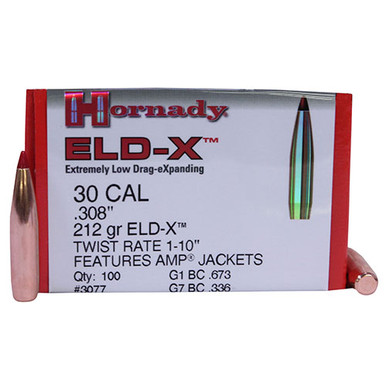 Hornady ELD-X .30 Cal 212 gr Bullets-100cnt