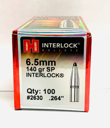 Hornady InterLock .264 Cal 140 gr Spitzer Bullets -100cnt