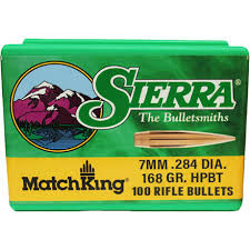 Sierra MatchKing 1930 7mm 168 gr HPBT Bullets-100cnt