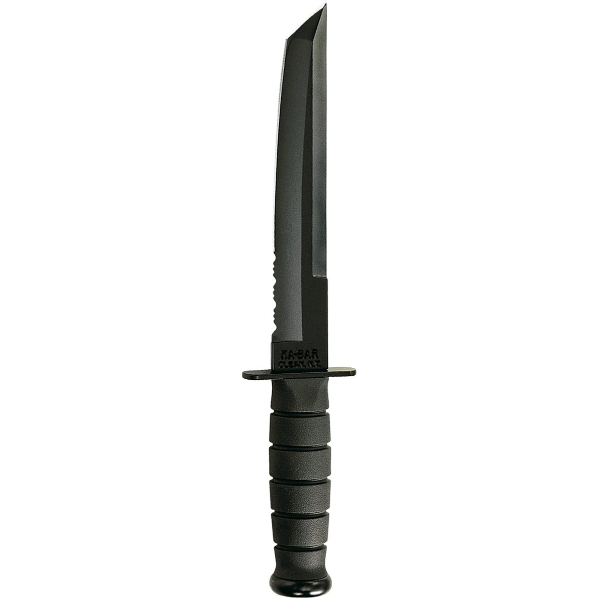 KA-BAR 8" Fixed Blade Tanto Half-Serrated Knife w/ Sheath - Black