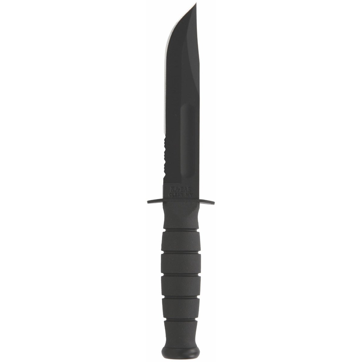 KA-BAR 5.25" Fixed Blade Short Serrated Clip Point Knife w/ Sheath, 1095 Cro-Van
