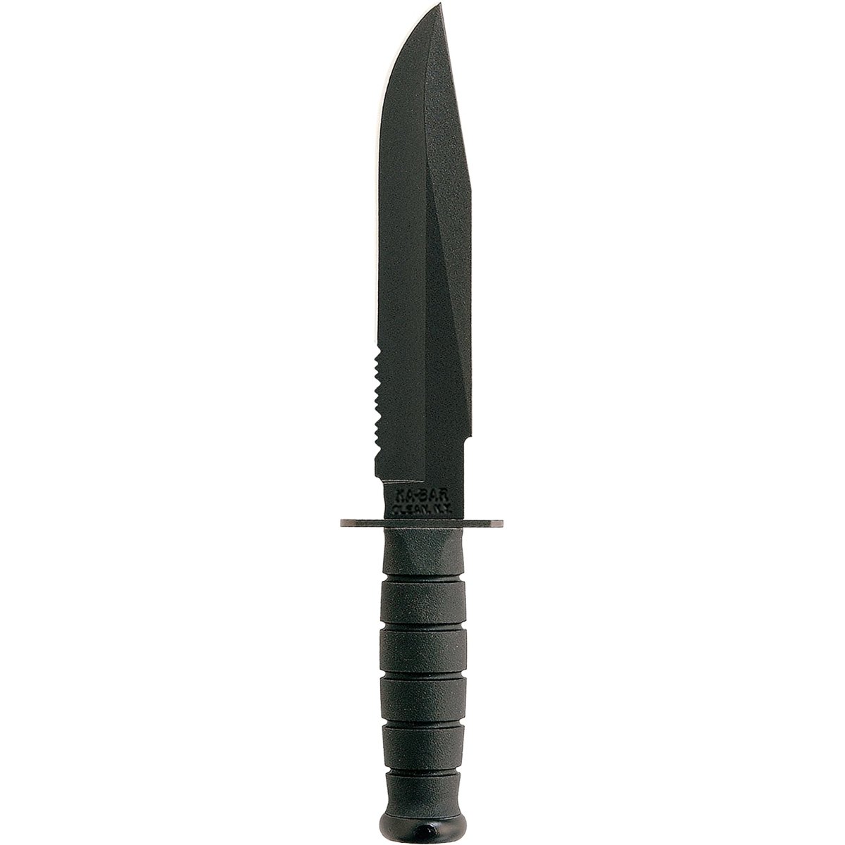 KA-BAR 8" Fixed Blade Fighter Partially Serrated Edge Knife w/ Sheath - Black