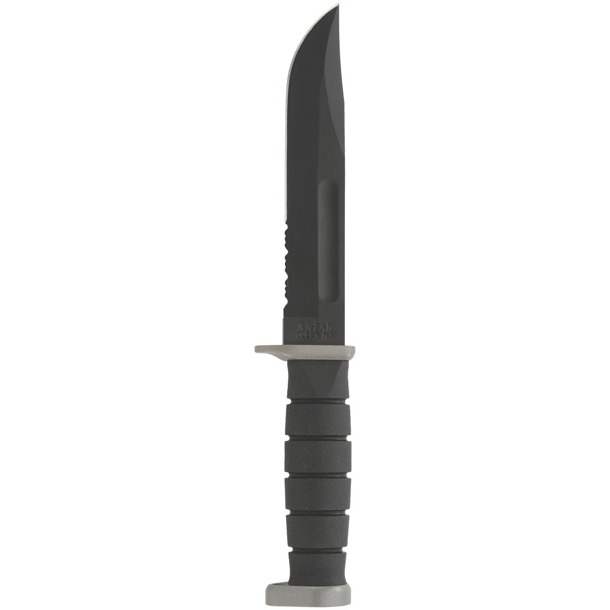 KA-BAR 7" Fixed Blade D2 Extreme Partially Serrated Knife w/ Nylon Sheath- Black