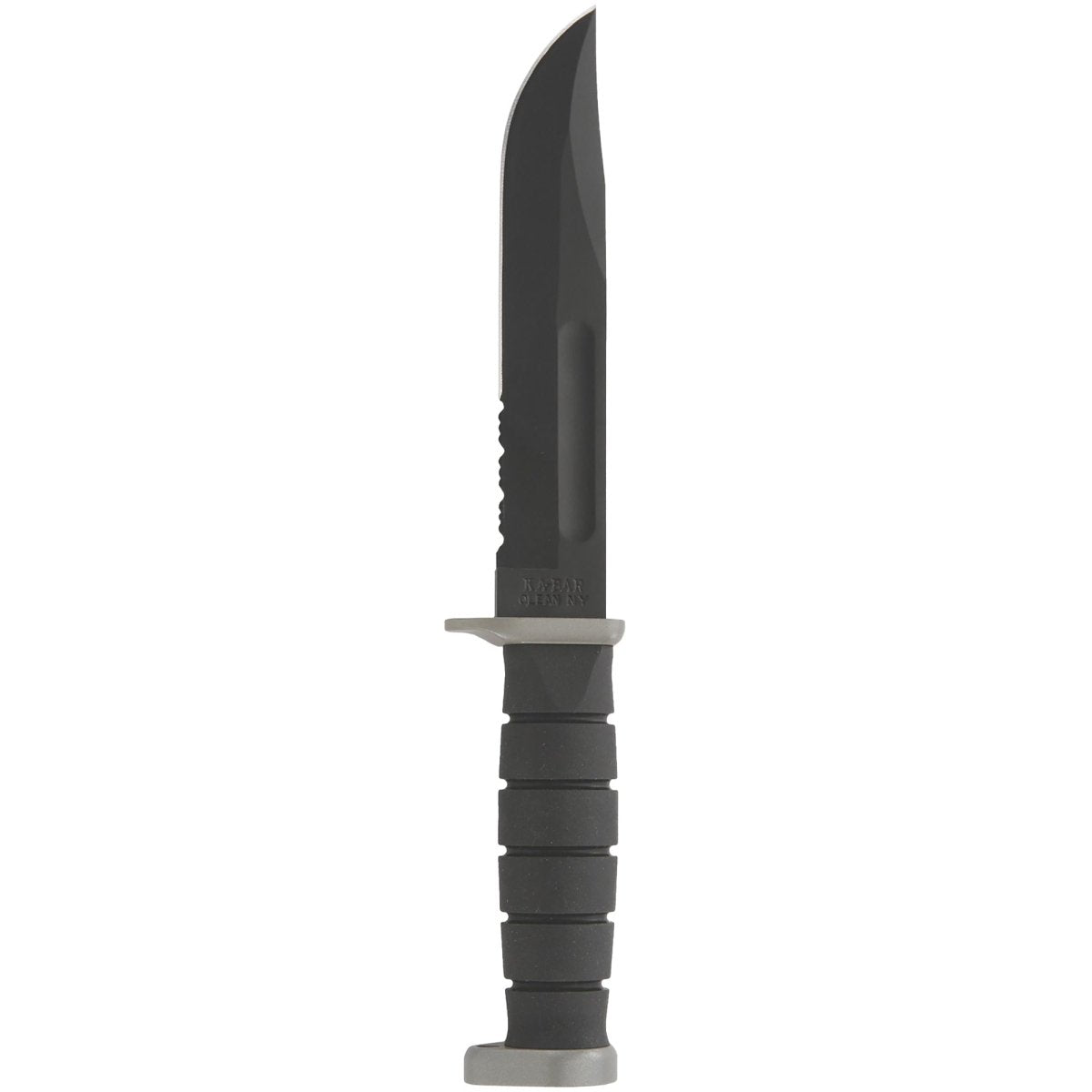 KA-BAR 7" Blade D2 Extreme Partially Serrated Knife w/ Plastic Sheath - Black
