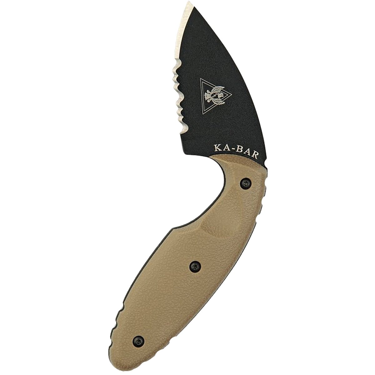 KA-BAR 2.313" Blade Original TDI Half Serrated Knife w/ Sheath and Clip - Brown
