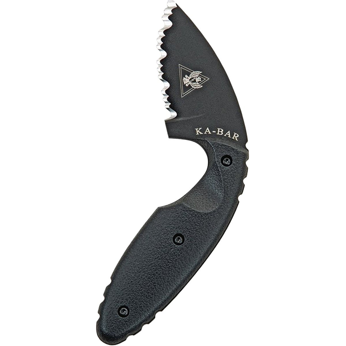 KA-BAR 2.313" Fixed Blade Original TDI Serrated Knife w/ Sheath and Clip - Black
