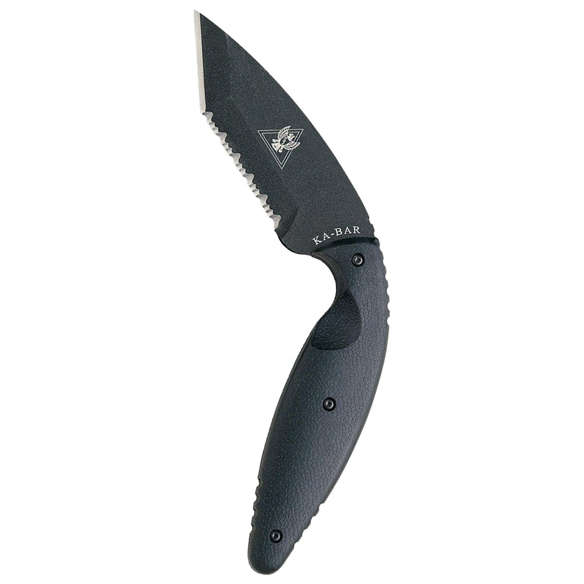 KA-BAR 3.688" Fixed Blade Large TDI Tanto Serrated Knife w/ Sheath - Black