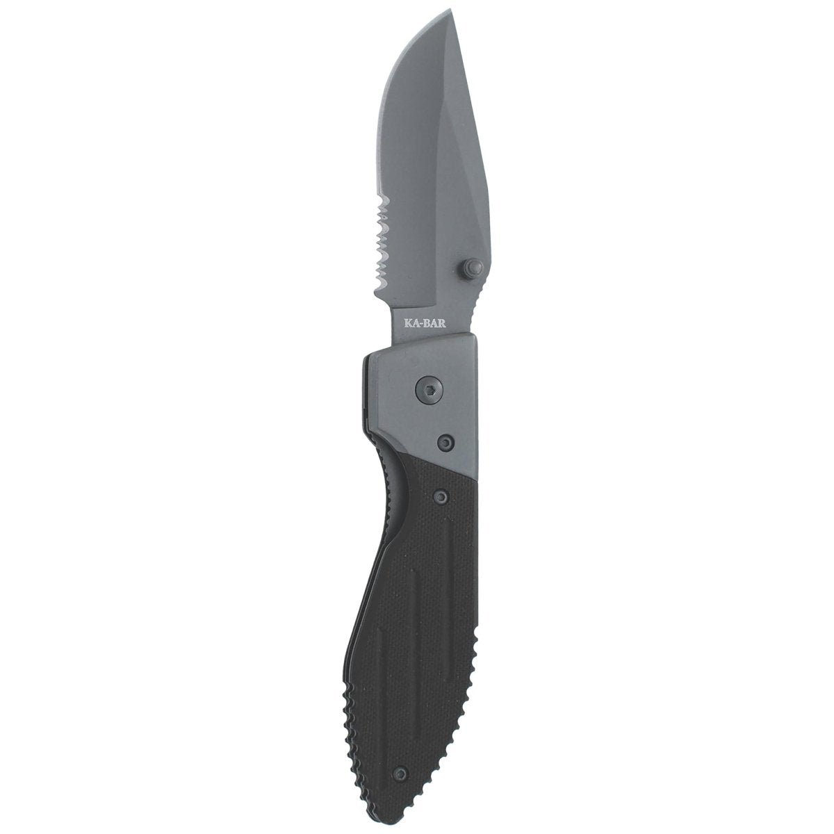 KA-BAR 3" Blade Warthog Folder Partially Serrated Knife w/ Pocket Clip - Black