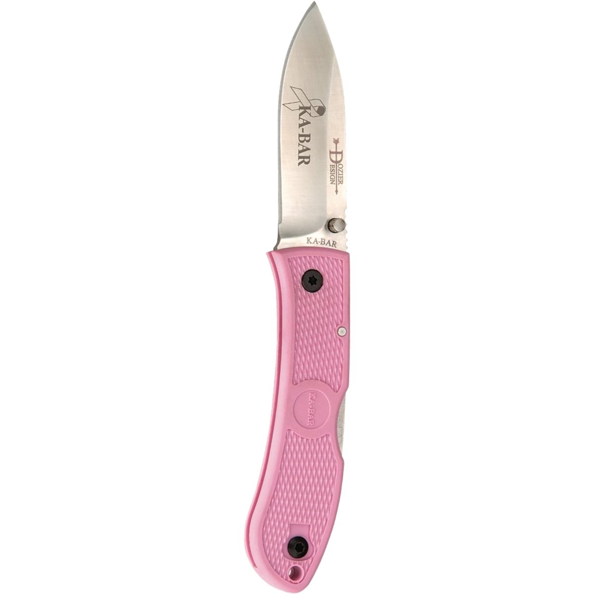 KA-BAR 3" Blade Dozier Folding Hunter Knife - Pink