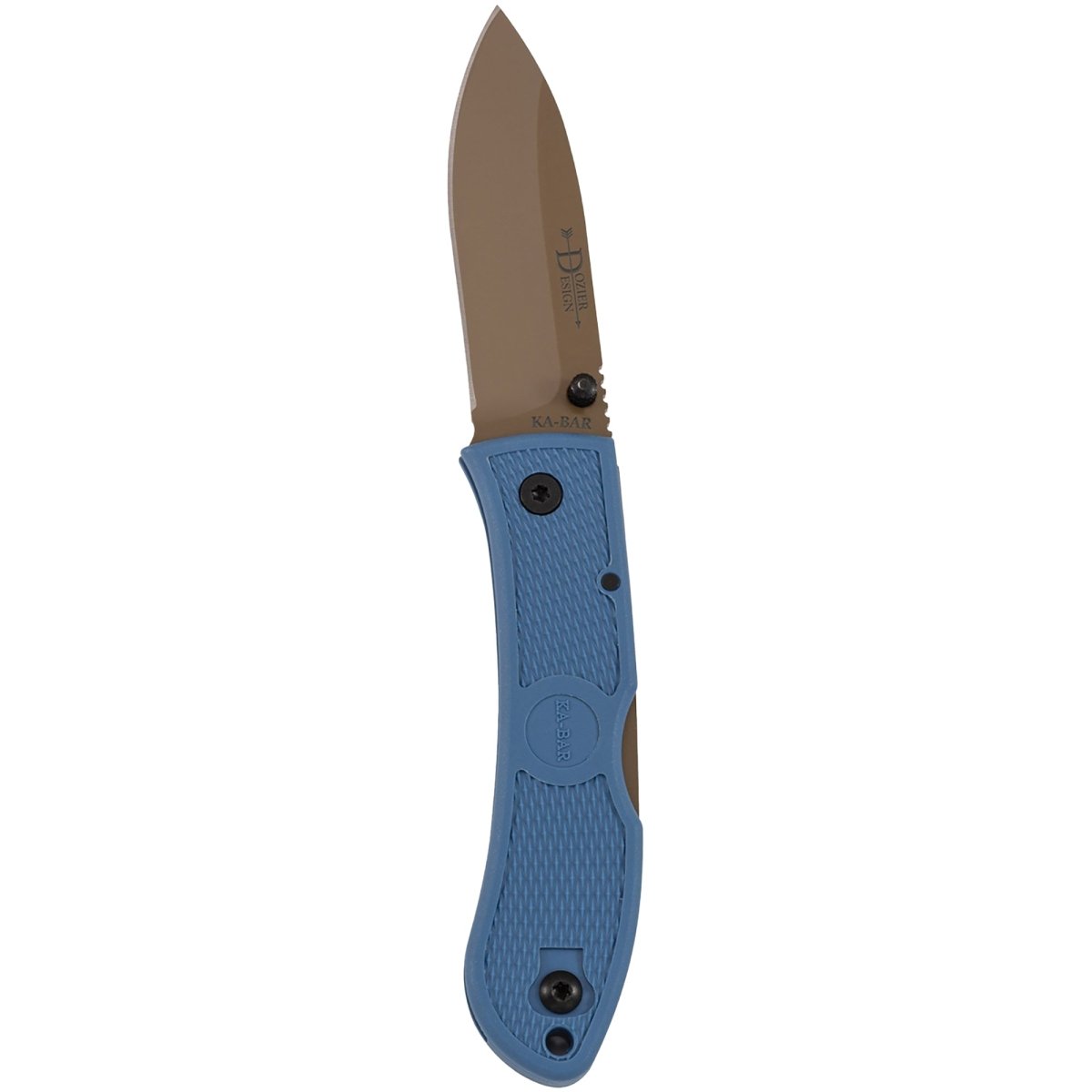 KA-BAR 3" Blade Dozier D2 Folding Hunter Knife - Blue
