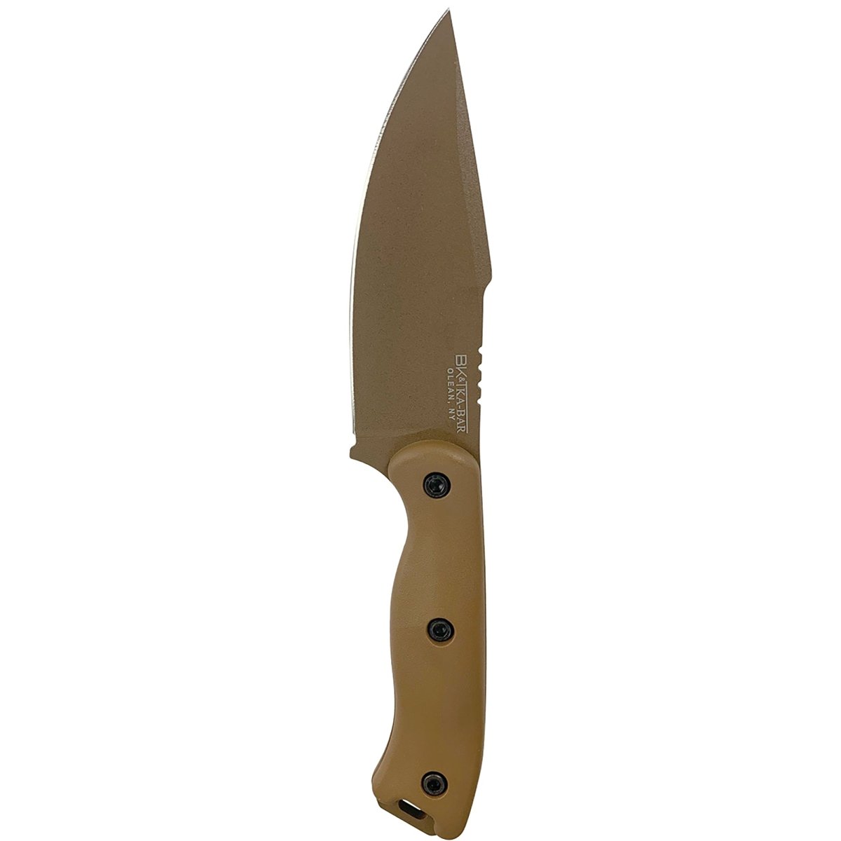 KA-BAR 4.625" Straight Edge Fixed Blade BK18 Becker Harpoon w/ Sheath - Brown