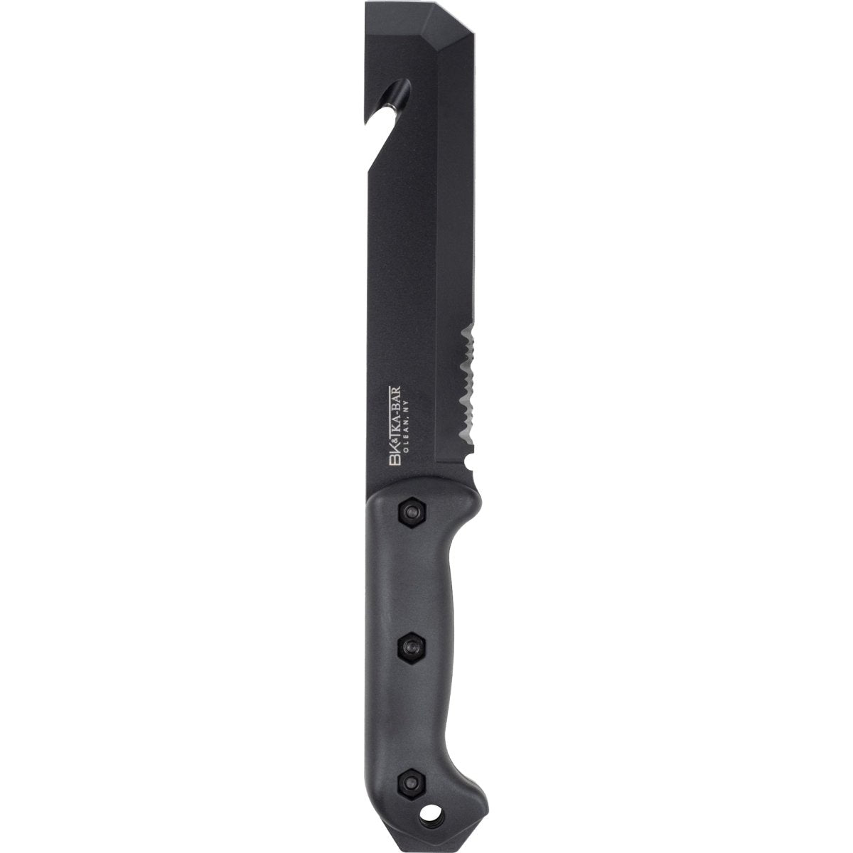 KA-BAR 7" Partially Serrated Blade Becker Tac Tool w/ Sheath - Black