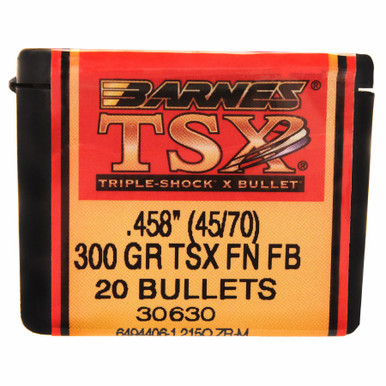 Barnes Bullets Triple-Shock X (TSX) .45-70 Government 300 gr Flat Nose Flat Base Bullets -20cnt