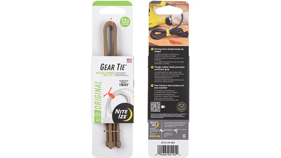 Nite Ize Gear Tie Reusable Rubber Twist Tie