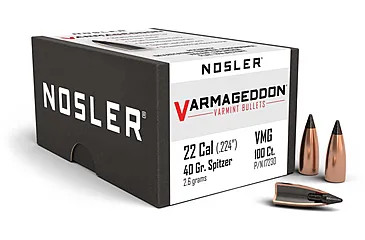 Nosler Varmageddon 17230 .22 Cal 40 gr Tipped Bullets-100cnt