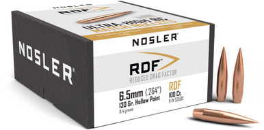 Nosler RDF 54722 6.5mm 130 gr Hollow Point Bullets-500cnt