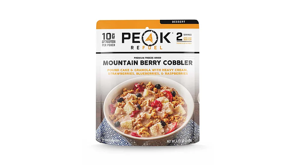 Peak Refuel Mountain Berry Cobbler 10g Protein 2 Servings Dehydrated Food