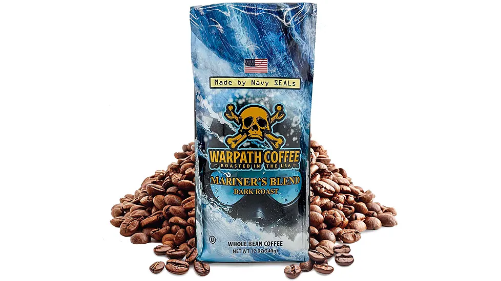 Warpath Coffee Mariner's Blend Whole Bean Coffee, Dark Roast, Black, 2lb