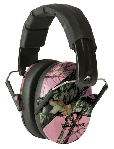 Walkers Game Ear Walkers Game Ear Pro Low Profile 22 dB Pink Mossy Oak Folding Passive Ear Muffs