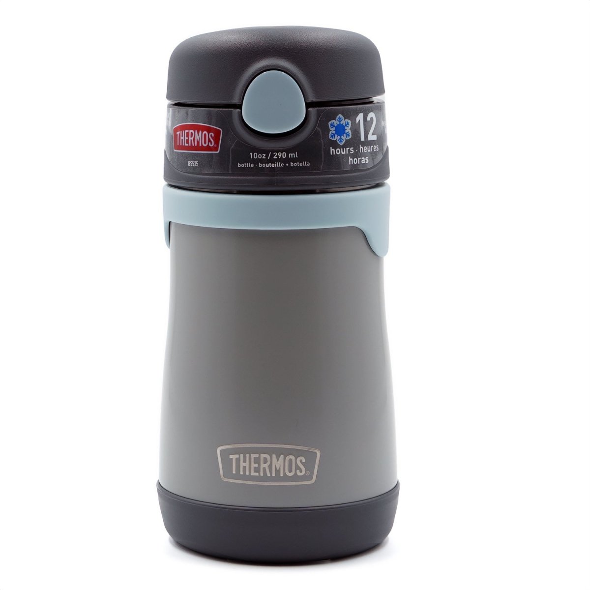 Thermos 10 oz. Kid's Vacuum Insulated Stainless Steel Straw Water Bottle - Slate