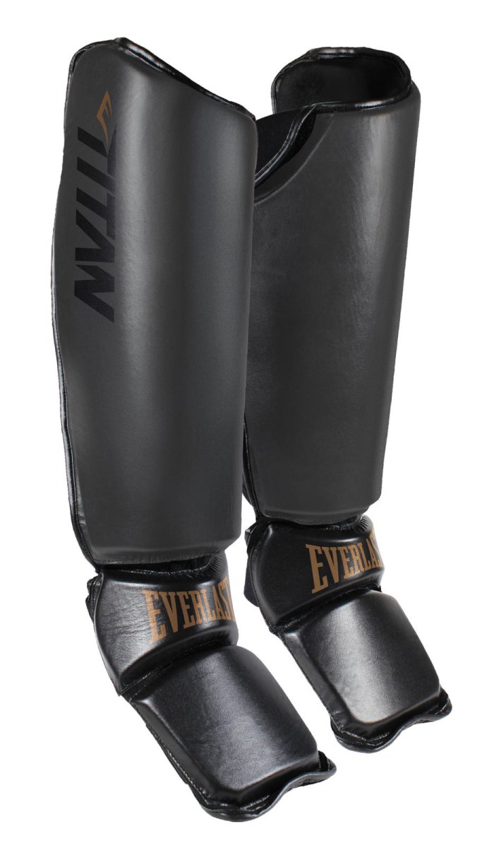 Everlast Titan Pro MMA Protective Shin Instep Guards - Black