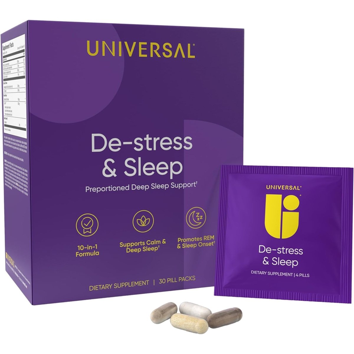 Universal De-stress and Sleep Dietary Supplement - 30 Packs
