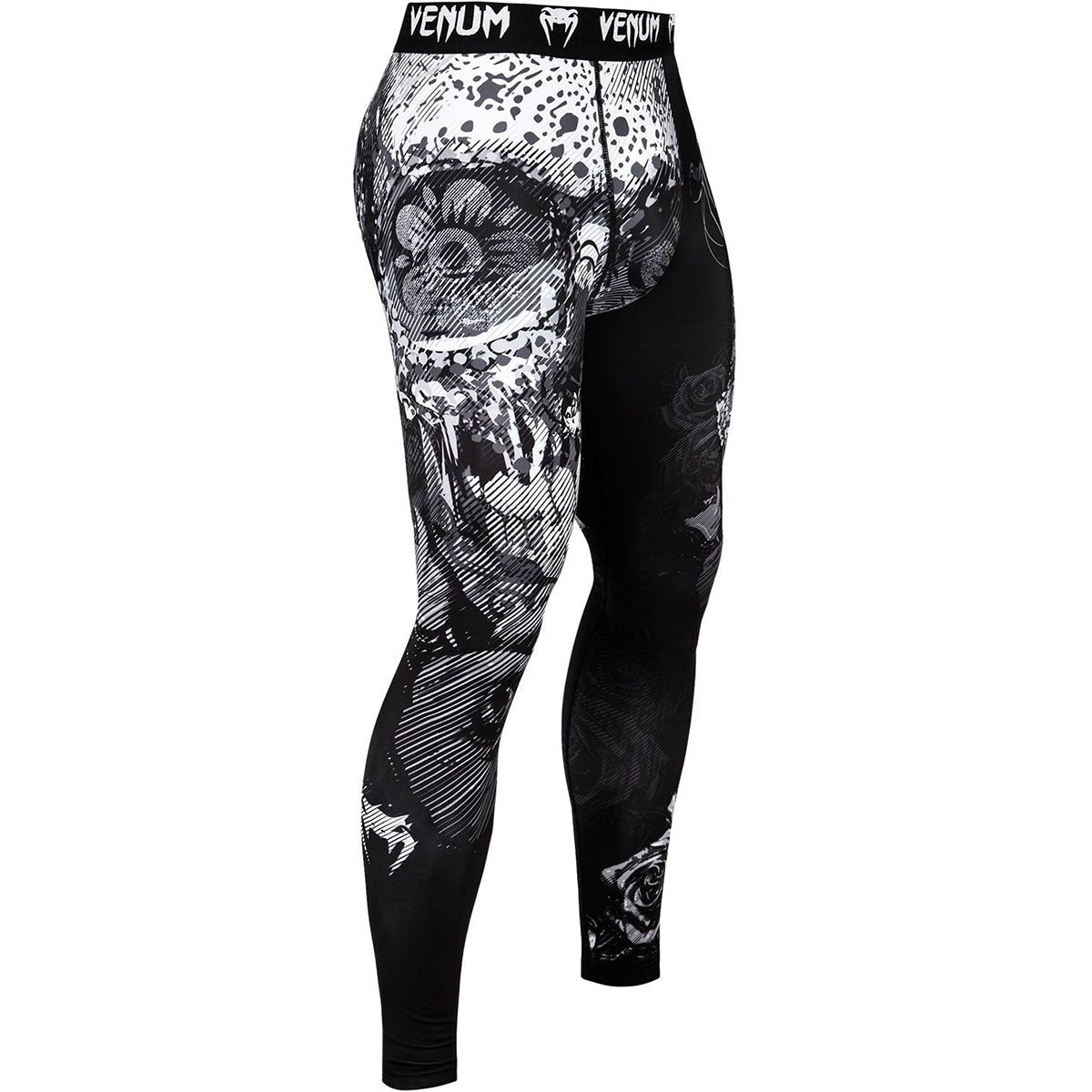 Venum Santa Muerte 3.0 Dry Tech Compression Spats - Black/White